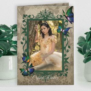 Leafy Vines, Butterflies Quinceanera