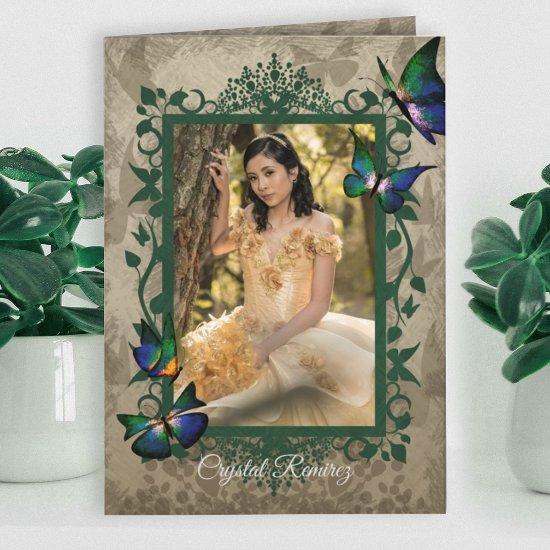 Leafy Vines, Butterflies Quinceanera