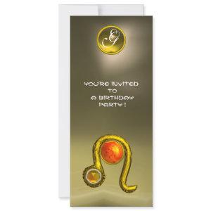 LEO ZODIAC BIRTHDAY PARTY YELLOW TOPAZ MONOGRAM