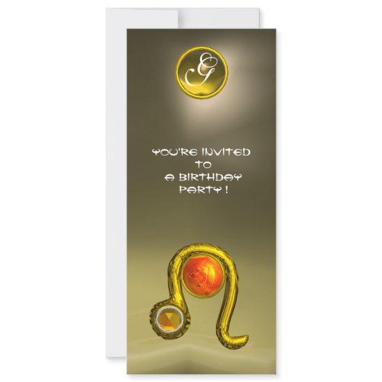 LEO ZODIAC BIRTHDAY PARTY YELLOW TOPAZ MONOGRAM