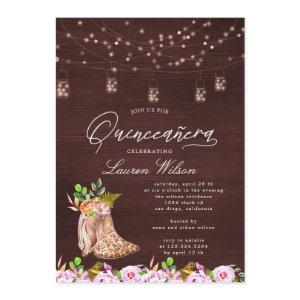 leopard cowboy boots string lights Quinceanera Inv