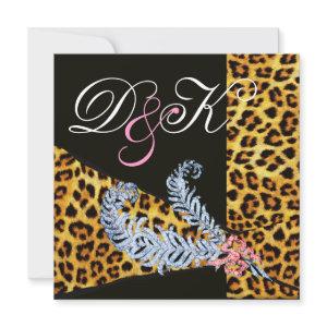 LEOPARD FUR RIBBON AND DIAMOND FEATHERS MONOGRAM