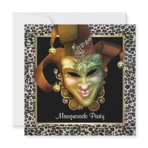 Leopard Mask Black and Gold Masquerade Party