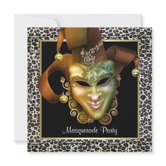Leopard Mask Black and Gold Masquerade Party