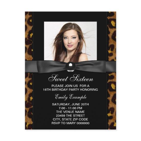 Leopard Photo Sweet 16 Birthday Party