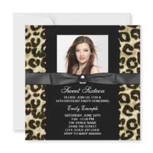 Leopard Photo Sweet 16 Birthday Party