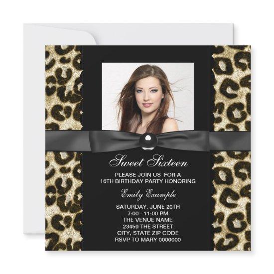 Leopard Photo Sweet 16 Birthday Party