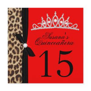 leopard red Quinceanera