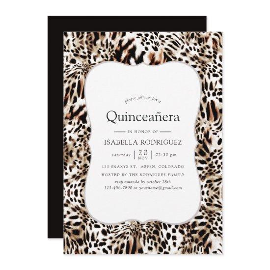 Leopard Skin Pattern Quinceanera
