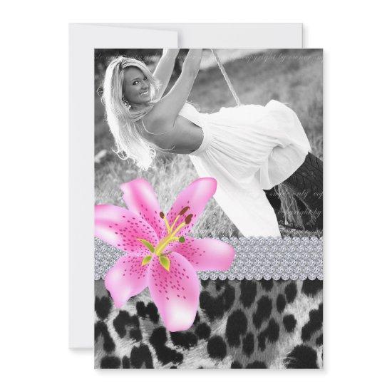 Leopard Sweet 16 Birthday Party Pink Lily Flower