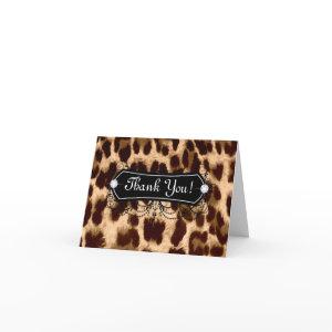 Leopard Thank You Card Jewelry Fashion