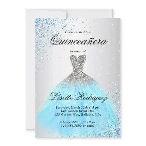Light Blue And Silver Quinceanera