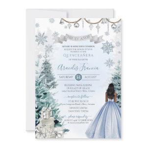 Light Blue and Silver Winter Holiday Quinceanera