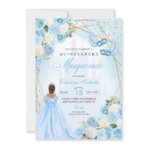 Light Blue Cinderella Masquerade Quinceanera