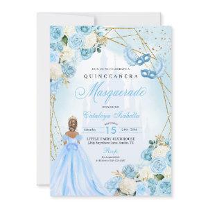 Light Blue Cinderella Masquerade Quinceanera