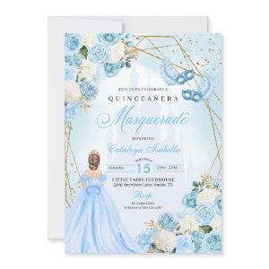 Light Blue Cinderella Masquerade Quinceanera