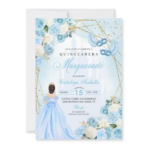 Light Blue Cinderella Masquerade Quinceanera