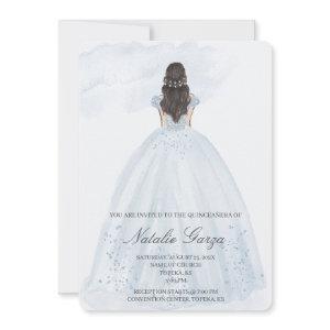 Light blue dress quinceañera invite