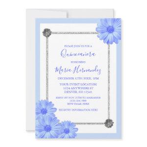 Light Blue Floral Elegant Quinceanera