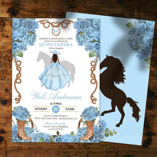 Light Blue Ranchero Charro Quinceanera