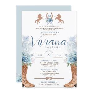 Light Blue Western Charra Quinceanera