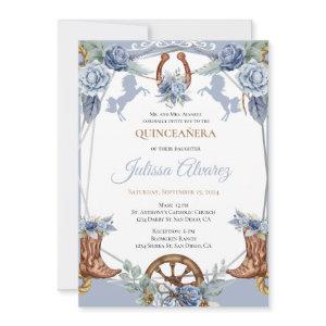 Light Blue Western Charra Quinceanera