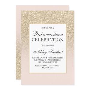 Light gold girly glitter elegant chic Quinceañera