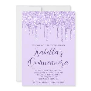 Light Lavender Glitter Drips Quinceañera