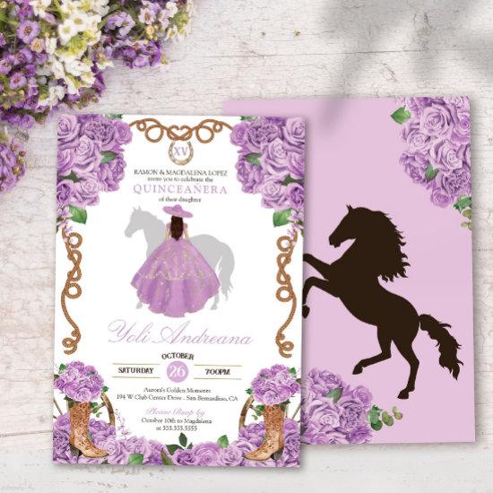 Light Lavender Western Charra Vestidos Quinceanera