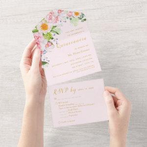 Light Pink Floral RSVP Trifold Event