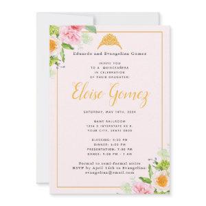 Light Pink Floral Spring Quinceanera