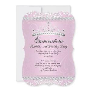 Light Pink Quinceanera 15th Birthday Party Tiara