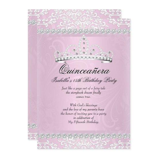 Light Pink Quinceanera 15th Birthday Party Tiara