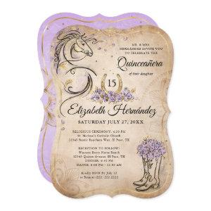 Light Purple and Gold Quince Rustic Horse Birthday