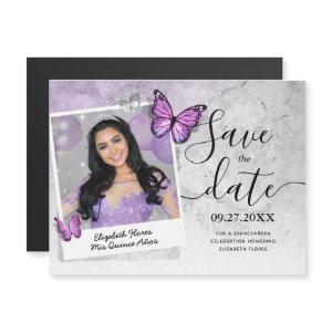 Light Purple Butterfly Photo Save the Date Magnets