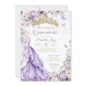 Light Purple & Gold Butterfly Princess Quinceañera