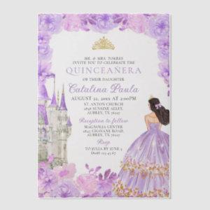 Light Purple Gold Tiara Princess Quinceañera Vellum