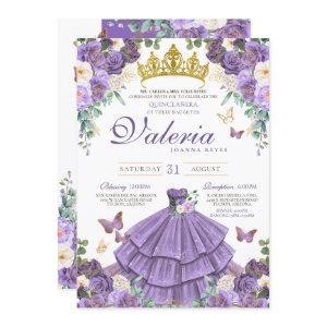 Light Purple Lavender Rose Butterfly Quinceanera