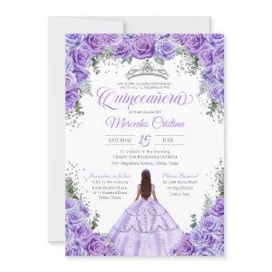Light Purple Lavender Rose Silver Quinceanera