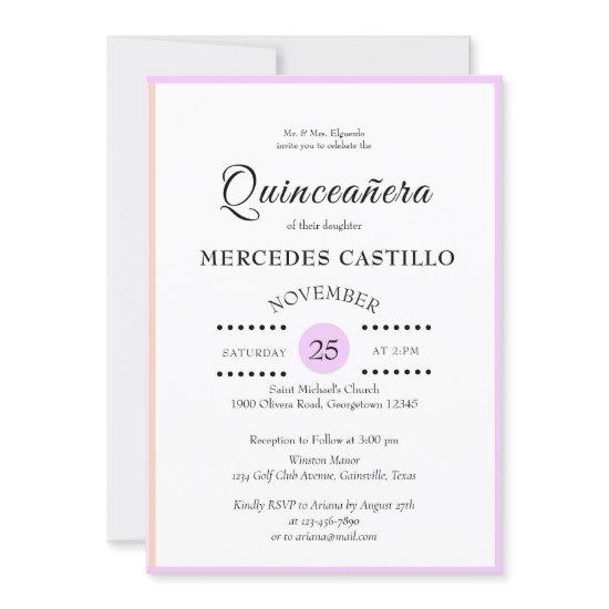 Light Purple Outlined Quinceañera
