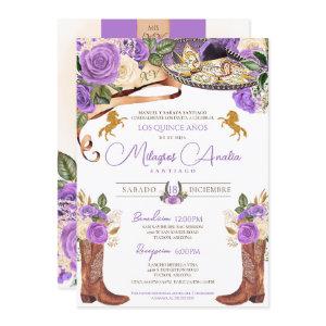 Light Purple Rose Fancy Western Charro Quinceanera