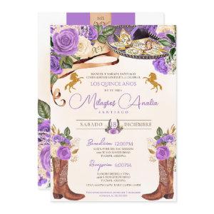 Light Purple Roses Western Charro Quinceañera
