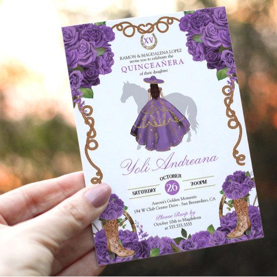Light Purple Western Charra Vestidos Quinceañera