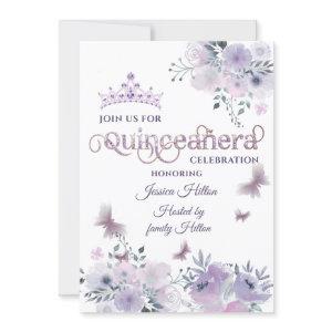 Lilac Butterfly floral garden tiara Quinceañera