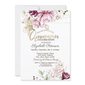 Lilac Flowers Glitter Butterflies Quinceañera