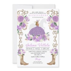 Lilac Flowers Rustic Western Charro Quinceañera