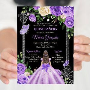 Lilac lavender purple silver colors Quinceanera