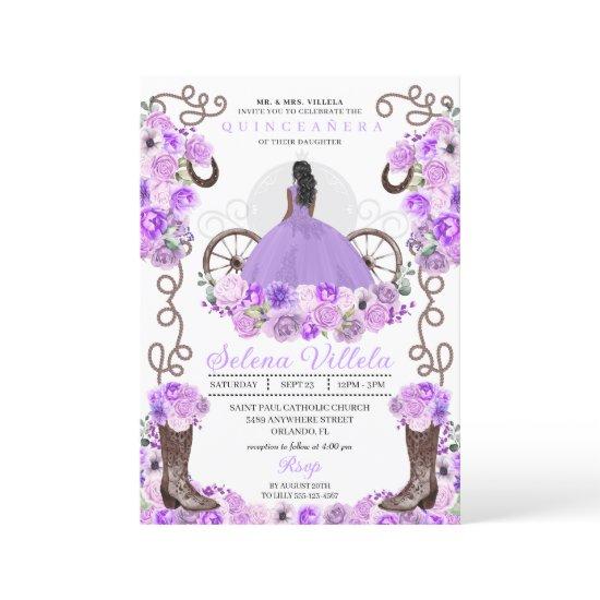 Lilac Princess Dress & Boots Quinceañera