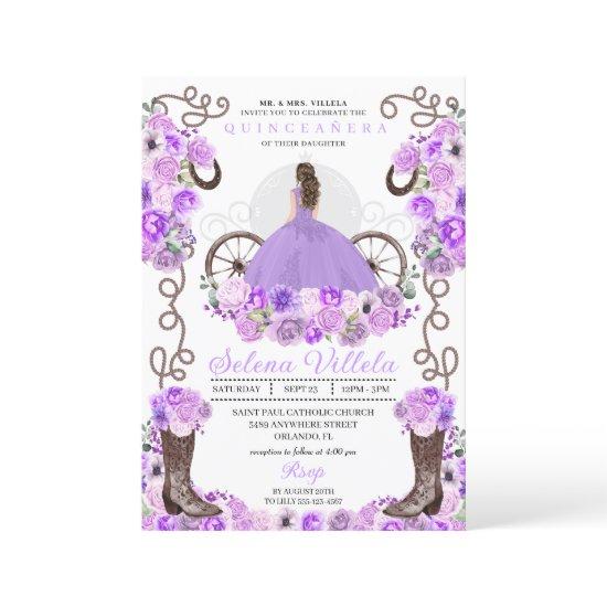 Lilac Princess Dress & Boots Quinceañera