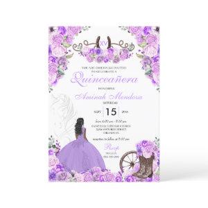 Lilac Purple Charra Floral Boots Quinceañera